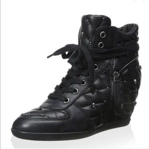 EUC Limited Edition ASH Skull Black Wedge Sneakers